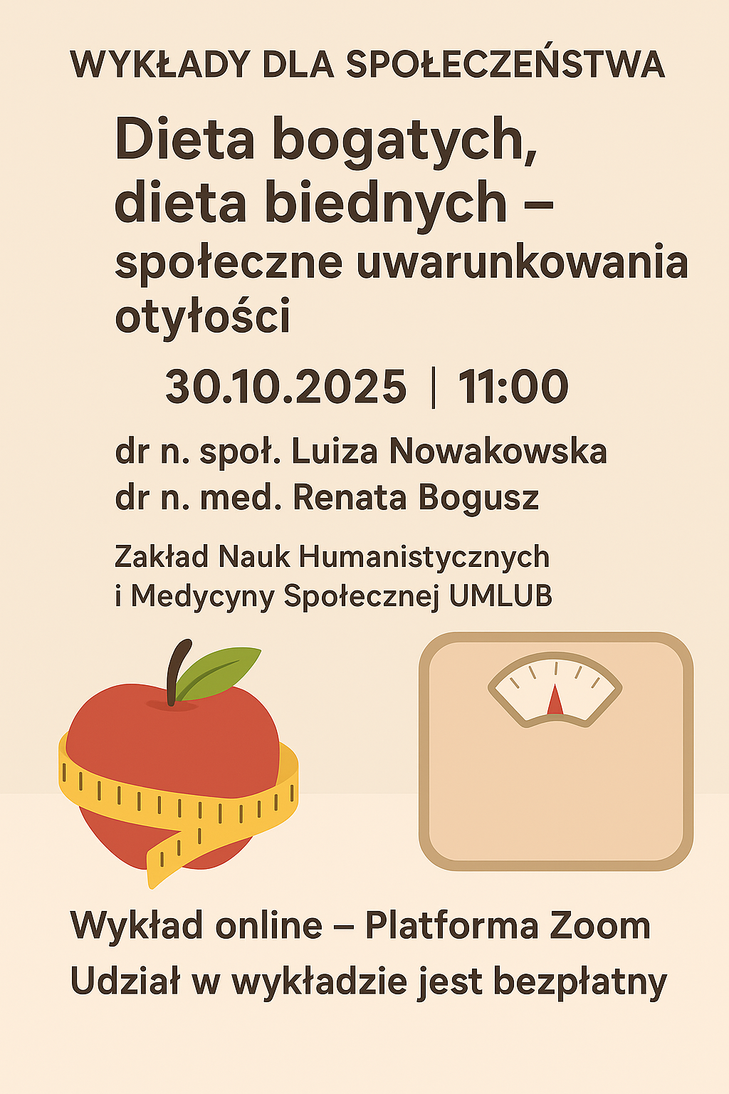 plakat promujący wykład dla społeczeństwa 30.10.2025 godz. 11:00