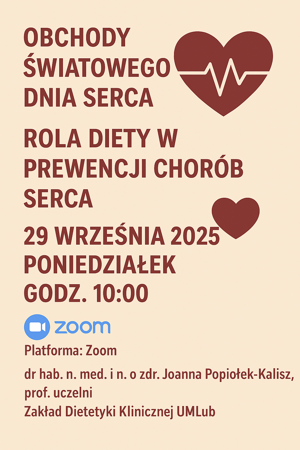 plakat Wykłady dla Społeczeństwa, grafika serc
